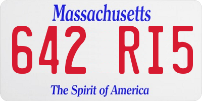 MA license plate 642RI5