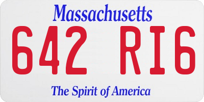 MA license plate 642RI6
