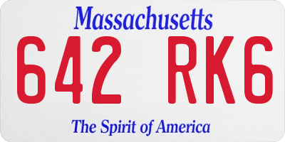 MA license plate 642RK6