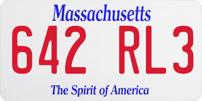 MA license plate 642RL3