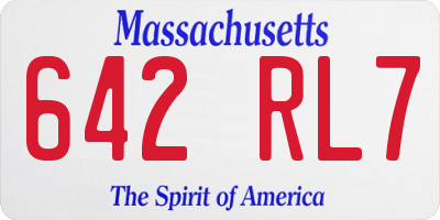 MA license plate 642RL7