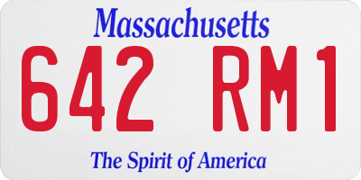 MA license plate 642RM1