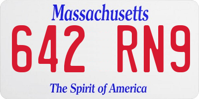 MA license plate 642RN9