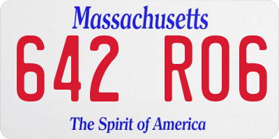 MA license plate 642RO6
