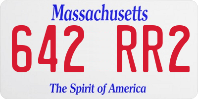 MA license plate 642RR2