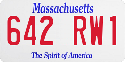 MA license plate 642RW1