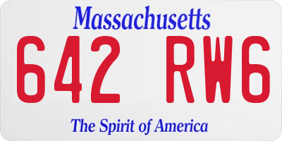 MA license plate 642RW6