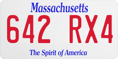 MA license plate 642RX4