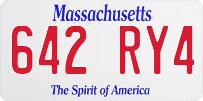 MA license plate 642RY4