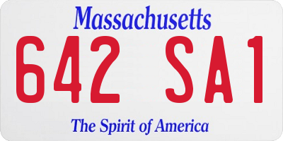MA license plate 642SA1