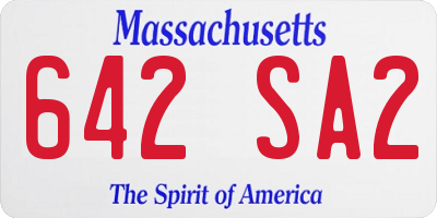 MA license plate 642SA2