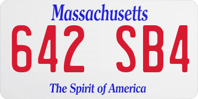 MA license plate 642SB4