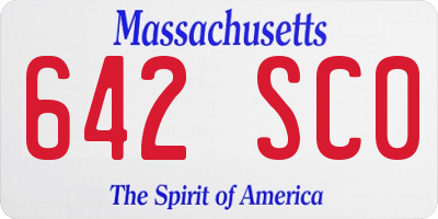 MA license plate 642SC0