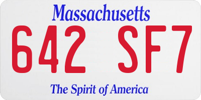 MA license plate 642SF7