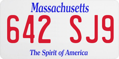 MA license plate 642SJ9