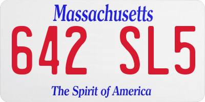 MA license plate 642SL5