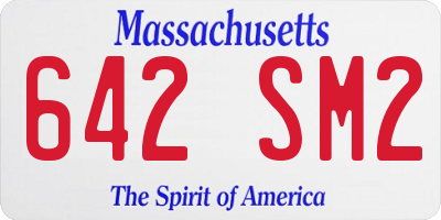 MA license plate 642SM2