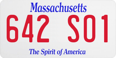 MA license plate 642SO1