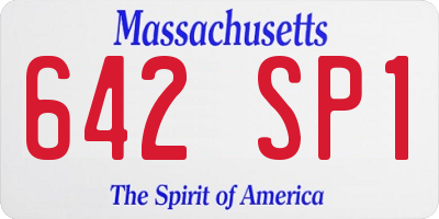 MA license plate 642SP1