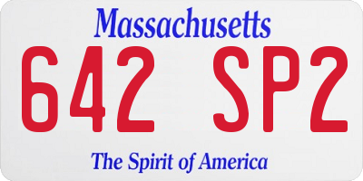 MA license plate 642SP2