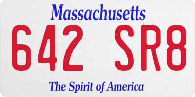 MA license plate 642SR8