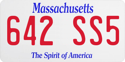 MA license plate 642SS5