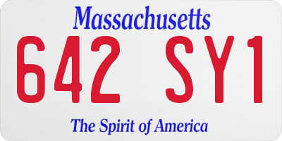 MA license plate 642SY1