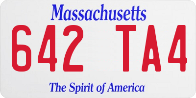 MA license plate 642TA4