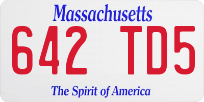 MA license plate 642TD5