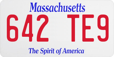 MA license plate 642TE9