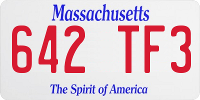 MA license plate 642TF3