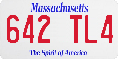 MA license plate 642TL4