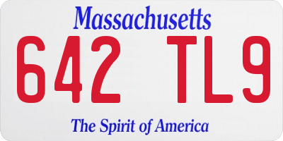 MA license plate 642TL9