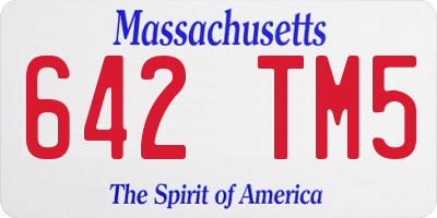 MA license plate 642TM5