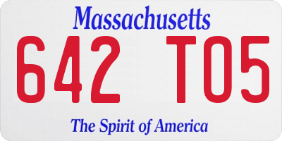 MA license plate 642TO5