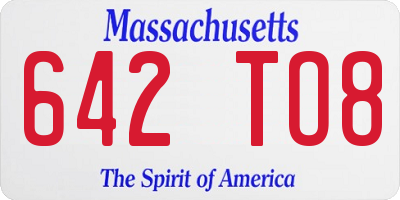 MA license plate 642TO8