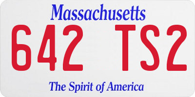MA license plate 642TS2