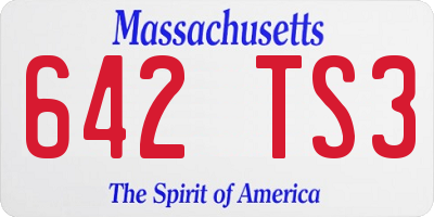 MA license plate 642TS3