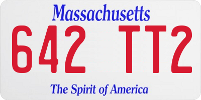 MA license plate 642TT2