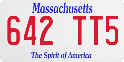 MA license plate 642TT5