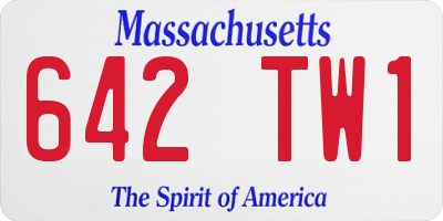 MA license plate 642TW1