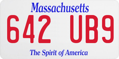 MA license plate 642UB9