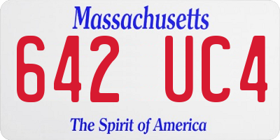 MA license plate 642UC4