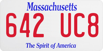 MA license plate 642UC8