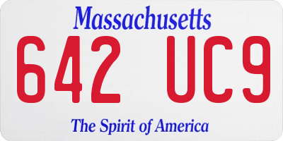MA license plate 642UC9