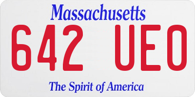 MA license plate 642UE0