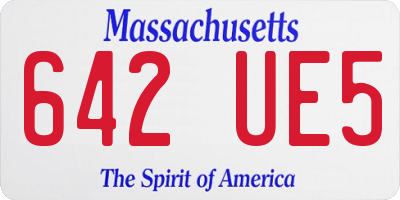 MA license plate 642UE5