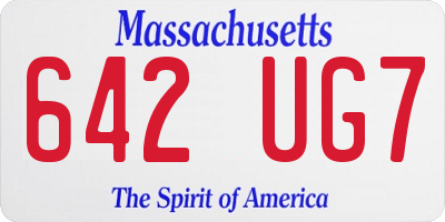 MA license plate 642UG7