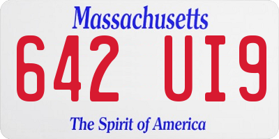MA license plate 642UI9