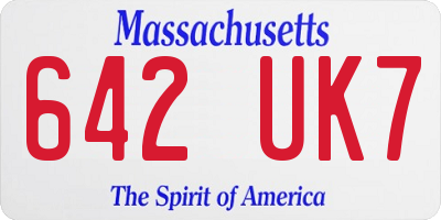 MA license plate 642UK7